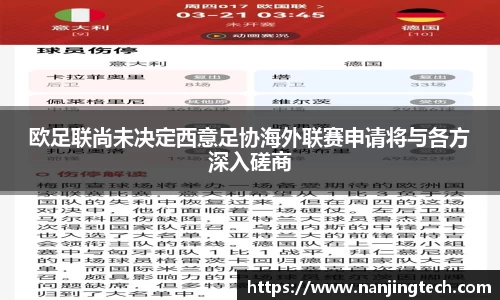 欧足联尚未决定西意足协海外联赛申请将与各方深入磋商